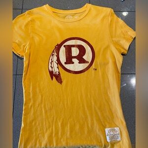 Original Washington Redskins logo, vintage Reebok Retro Sport Yellow Tee Shirt